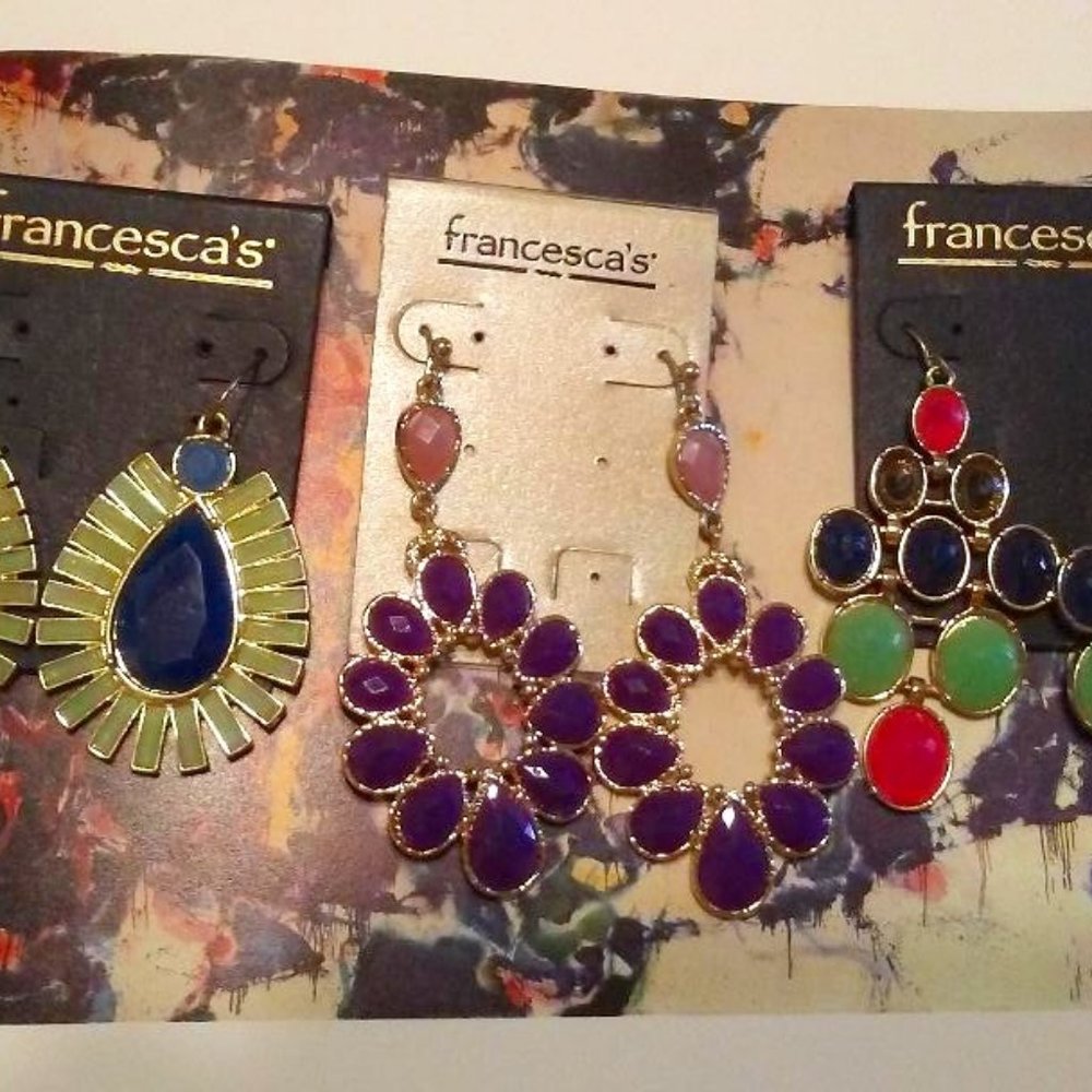 3 PR Teardrop Fower Burst Earring Bundle